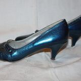 Nr. 202 - Blå sko str 41 - 7 cm hæl